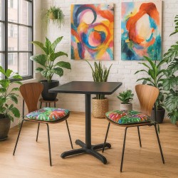 Cuscino per sedile affusolato con foglie tropicali | Cuscini per sedile moderni multicolori |