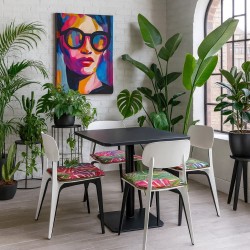 Cuscino per sedile affusolato con foglie tropicali | Cuscini per sedile moderni multicolori |