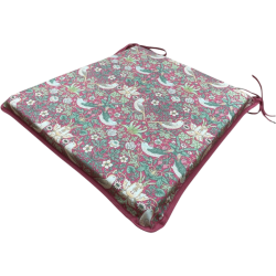 Cuscino per Sedia Affusolato Strawberry Thief Crimson | Cuscini per Sedia William Morris