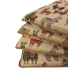 Coussin de Siège Évasé en Tapisserie Lama | Coussins de Siège en Tapisserie Animale Originale |