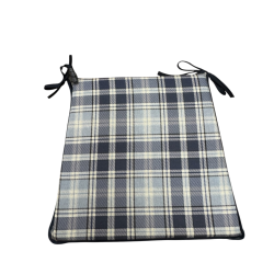 Coussins de siège effilés en denim à carreaux Highland | Coussins de chaise effilés à carreaux