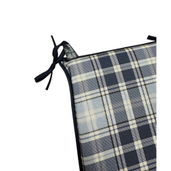 Highland Check Denim Verjüngte Sitzkissen | Karierte Verjüngte Stuhlkissen