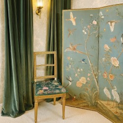 Cuscini per sedie in velluto Chinoiserie con seduta affusolata | Cuscini per sedie in velluto orientale di lusso