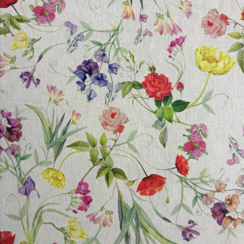 Tessuto Floreale Classico | Tessuto Fiorito | Tessuto a Fiori Multicolore