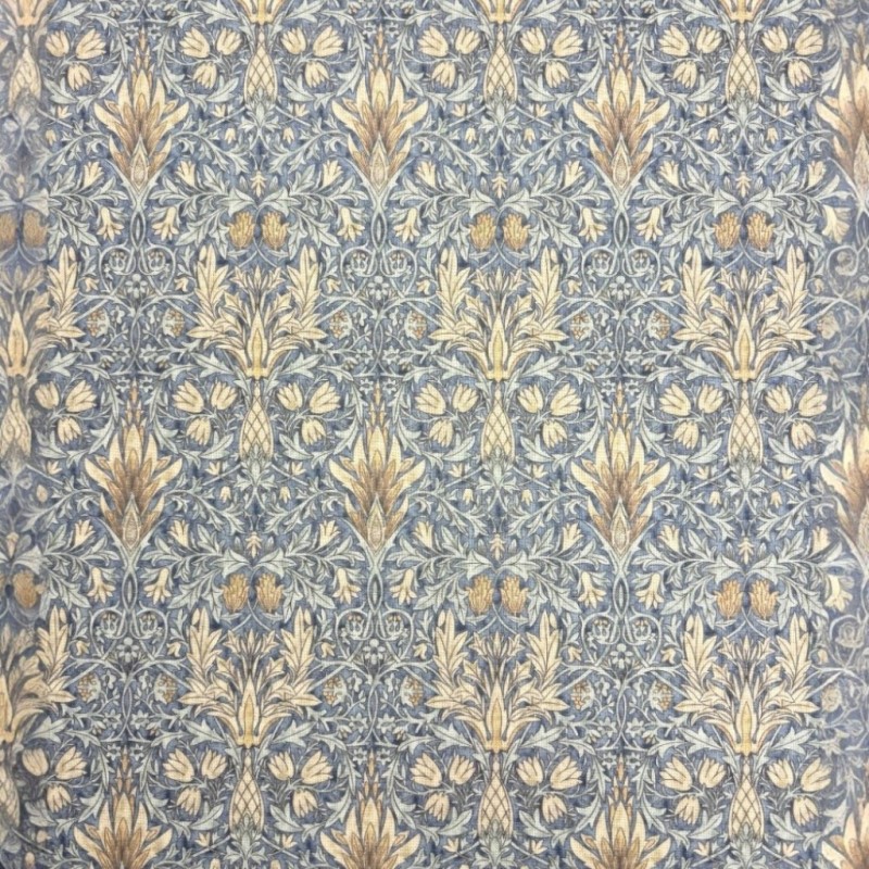 Snakeshead Denimstoff | William Morris Stoff | Blau bedruckter Stoff