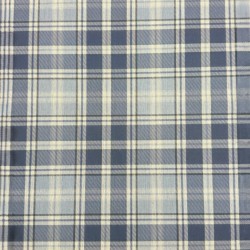 Highland-Karo-Denimstoff | Blau karierter Stoff | Blaue Karos