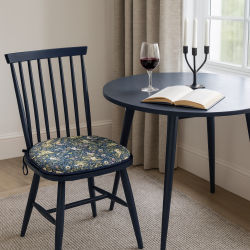 Strawberry Thief Navy Spindle Stoelkussen | Bloemrijke Spindle Stoelkussens |