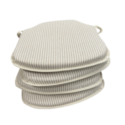 Coussin de siège à rayures blanches | Coussin de siège neutre | Coussin de siège à rayures