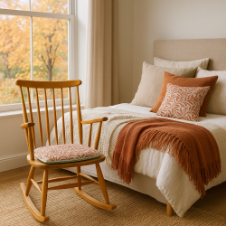Cuscini per sedie a fuso Willow Bough Rust | Cuscini per sedie a fuso con motivo rosso