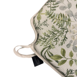 Coussins de siège à broche florale vert & gris | Coussins de chaise à broche à feuilles vertes