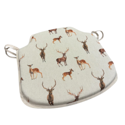 Stag & Deer Spindle Stoelkussens| Antislip Dierenprint Spindle Stoelkussens
