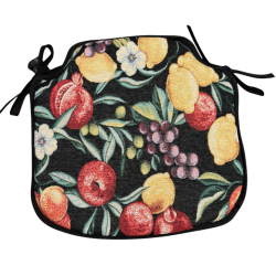Schwarze Früchte Wandteppich Spindelsitzkissen | Frucht Design Spindel Stuhlkissen