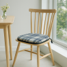 Coussins de siège à broche Highland Check Denim | Coussins de chaise à broche à carreaux