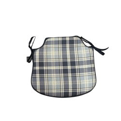 Coussins de siège à broche Highland Check Denim | Coussins de chaise à broche à carreaux