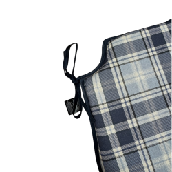 Coussins de siège à broche Highland Check Denim | Coussins de chaise à broche à carreaux