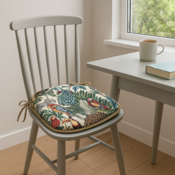 Coussin de Siège en Tapisserie de Forêt Tropicale Naturelle | Coussin de Chaise en Forme de Fuseau