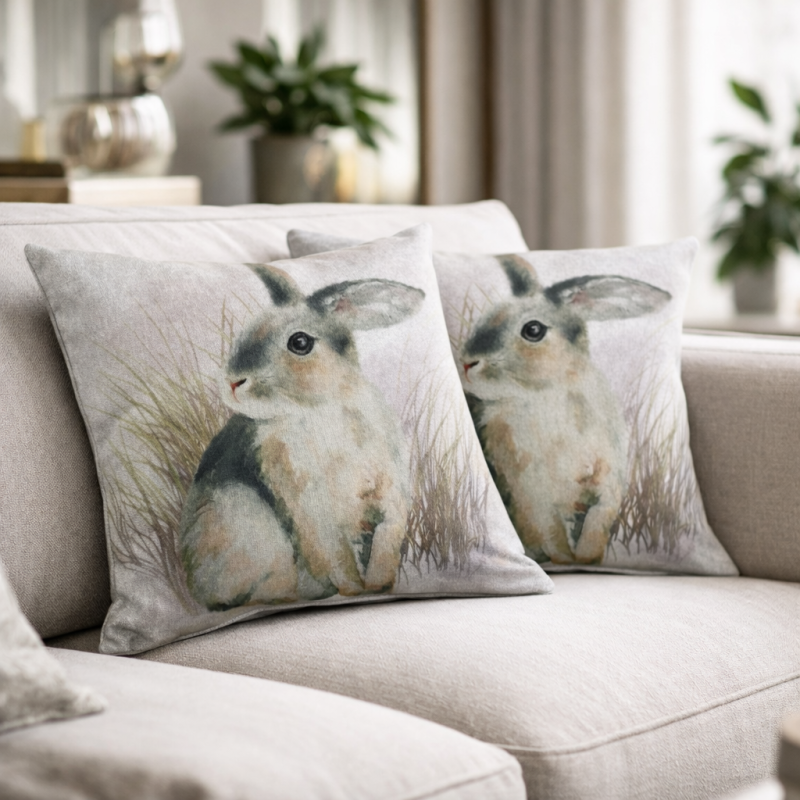 Coussin Réversible Grand Lapin | Coussins Réversibles | Coussin Lapin