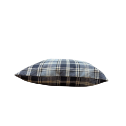 Highland Check Denim Kussens | Blauwe Geruite Kussens | Tartan Kussen
