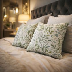 Groene & Grijze Bloemkussens | Moderne Bloemkussens | Bloemrijke Kussens
