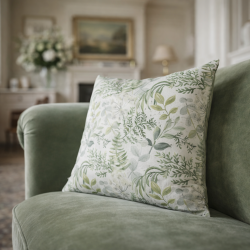 Coussins Floraux Verts & Gris | Coussins Modernes à Fleurs | Coussins Fleuris