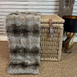 UITVERKOOP! Grijze Wolf Imitatiebont Bedloper | Gestreepte Bont Bedloper
