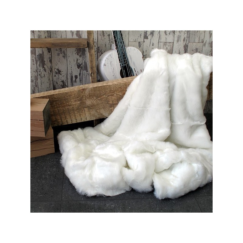CLEARANCE! Weißer Eisbär Kunstfell Bettläufer | Weißer Fell Bettläufer