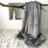CLEARANCE! Schwarze Basis Koala Kunstfell-Decke | Graue Kunstfell-Sofa-Decke