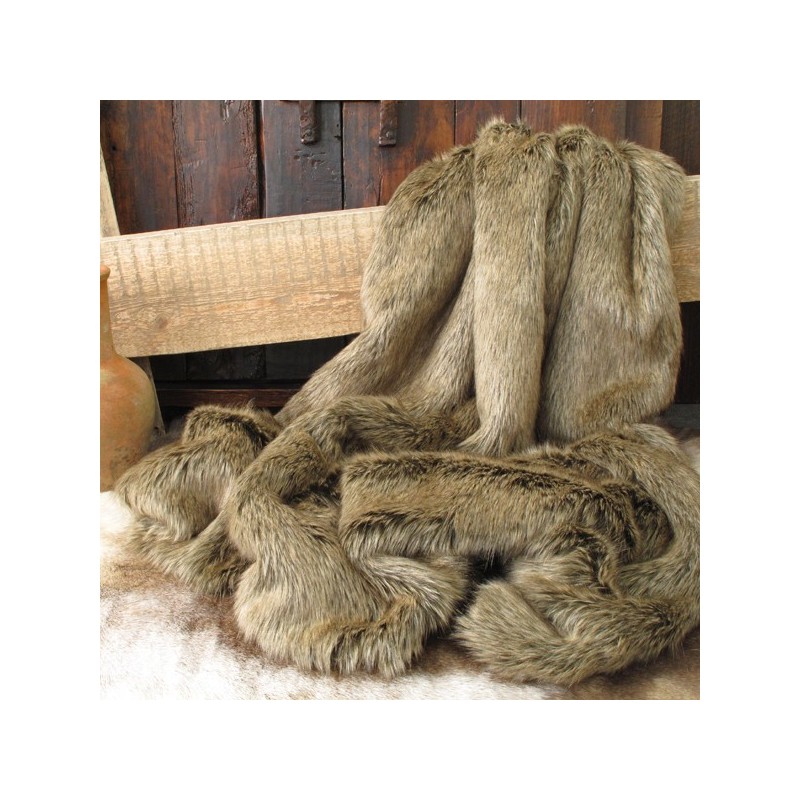 CLEARANCE! Mink Kunstfell-Bettläufer | Brauner Kunstfell-Bettläufer