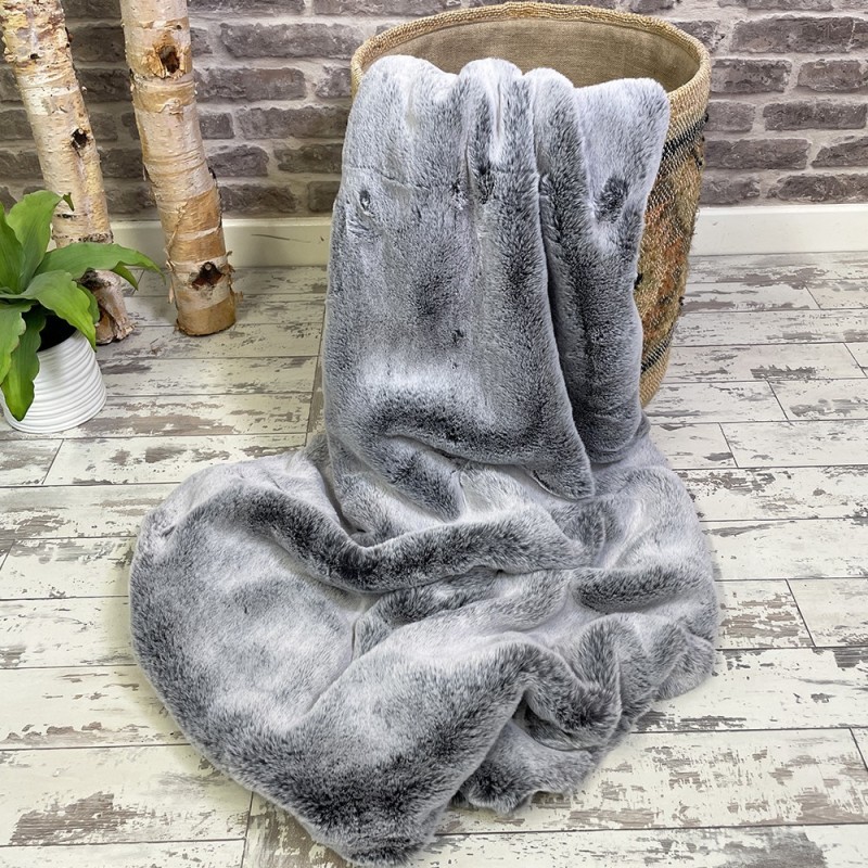 CLEARANCE ! Nouveau chemin de lit en fausse fourrure de koala | Chemin de lit en fourrure grise