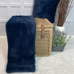 UITVERKOOP! Richmond Ink Faux Fur Bed Runner | Blauwe Bont Bed Runner