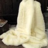 CLEARANCE! Cream Polar Bear Faux Fur Throw | Cream Fur Sofa Throw