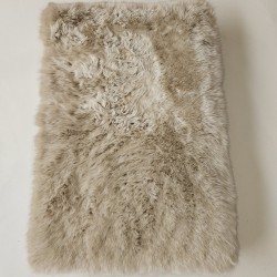 Echtes Schaffell-Haustierbett. Langhaariges orthopädisches Hundebett - Groß, Oyster