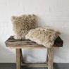 Paar Langhaarige Echte Schaffellkissen 40cm Oyster