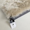 Echtes Schaffell-Memory-Schaum-Hundebett. Langhaariges orthopädisches Hundebett Mittelgroß Austernfarben
