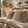 Due Cuscini in Vera Pelle di Pecora Beige Chiaro 50cm