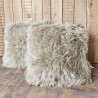 Due Cuscini in Vera Pelle di Pecora Beige Chiaro 50cm