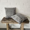 Paire de coussins en véritable peau de mouton gris shearling 40 cm