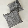 Paire de coussins en véritable peau de mouton gris shearling 40 cm