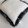 Genuine Sheepskin Cushions 40cm | Pair Of Grey Long Haired Sheepskin Pillows