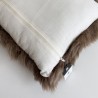 Coppia di cuscini decorativi in vera pelle di pecora color talpa 50 cm