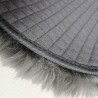 Paire de coussins de siège ronds en peau de mouton véritable à longs poils gris 37 cm