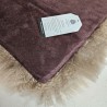 Paar aus langhaarigem echtem Schaffell quadratische Sitzkissen 40 cm Taupe