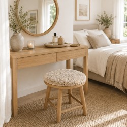 Coussins de siège ronds en peau de mouton shearling Oyster 37 cm, vendus par paire