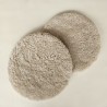 Cuscini rotondi per sedie da bistrot in pelle di pecora shearling Oyster 37 cm, venduti in coppia