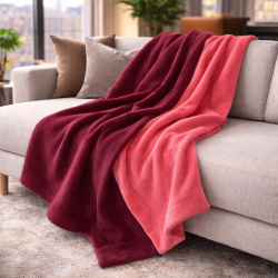 Couverture en polaire réversible pour le vin | Jeté en polaire réversible | Plaids rouges