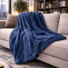 Petrolblauwe Fleece Deken | Blauwe Fleece Plaid | Fleece Dekens |