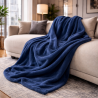 Petrolblauwe Fleece Deken | Blauwe Fleece Plaid | Fleece Dekens |