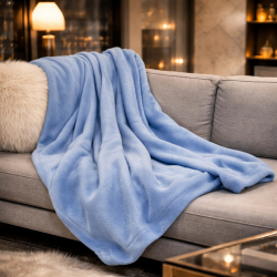 Sky Blue Fleece Throw | Coperta in Pile Azzurra | Coperte in Pile |