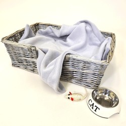 Couverture pour chien en polaire gris clair | Couverture pour animaux en polaire | Couverture pour chien en polaire