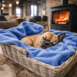 Himmelblaue Fleece-Haustierdecke | Flauschige Haustierdecken | Blaue Hundedecken